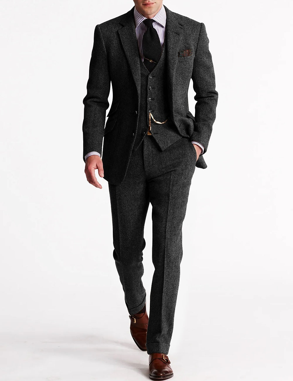 Carter Men's Three-Piece Suit | Classic Black Wedding Suit for Men 5