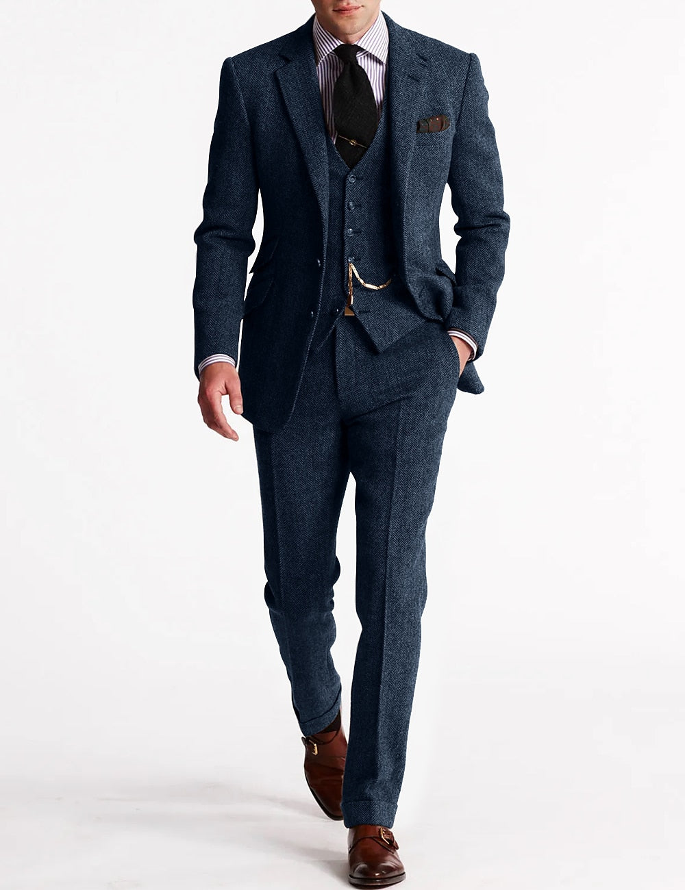 Carter Men's Three-Piece Suit | Classic Black Wedding Suit for Men 6