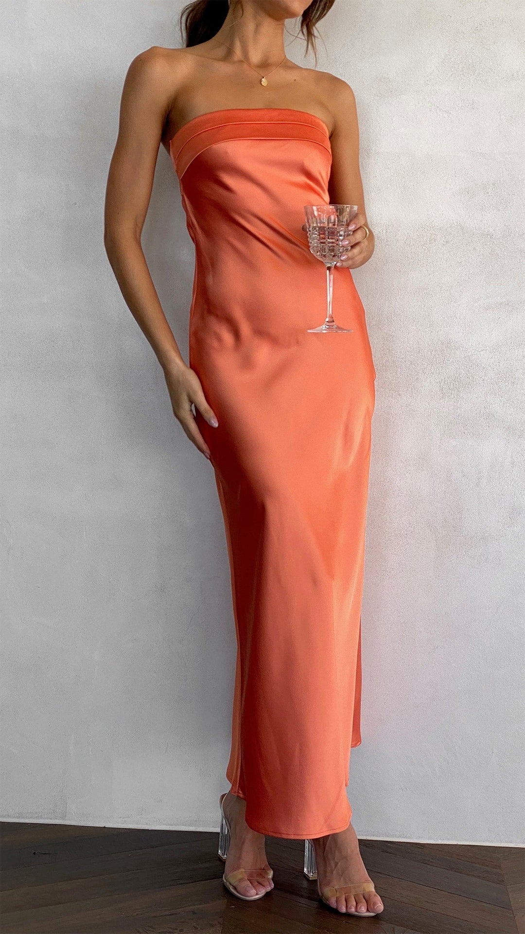 Catherine Women's Maxi Dress | Luxurious Satin, Elegant Formal Gown 0