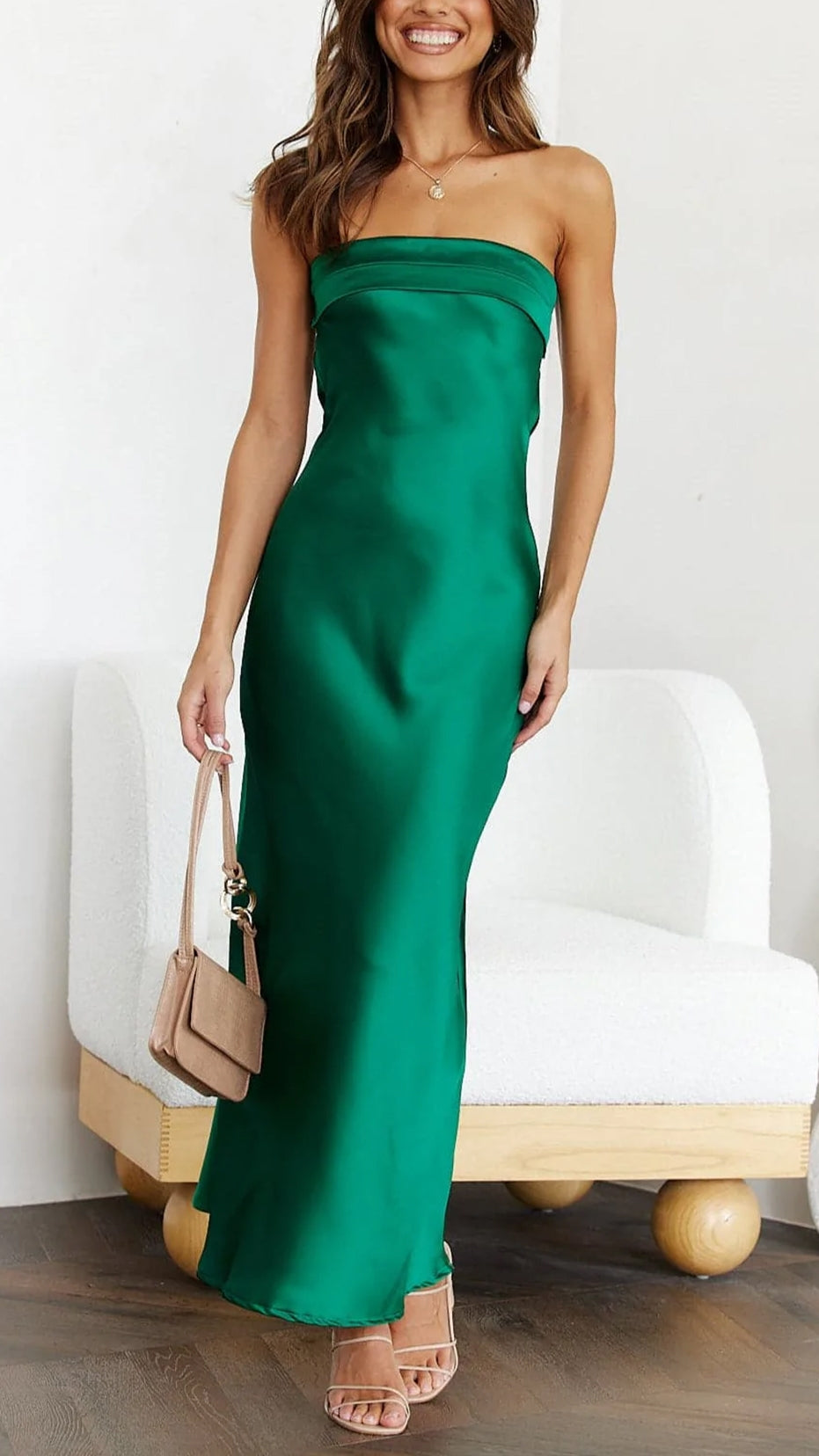 Catherine Women's Maxi Dress | Luxurious Satin, Elegant Formal Gown 6