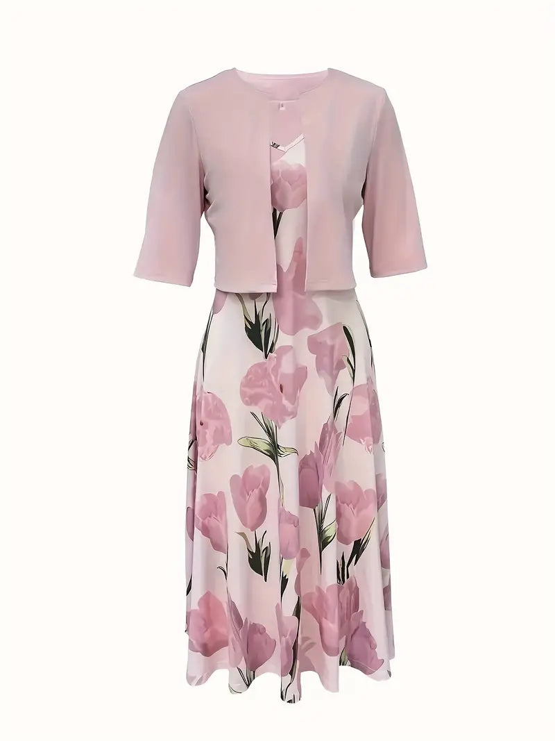 Cathy Women's Maxi Dress Set | Floral Print, Elegant Design 1