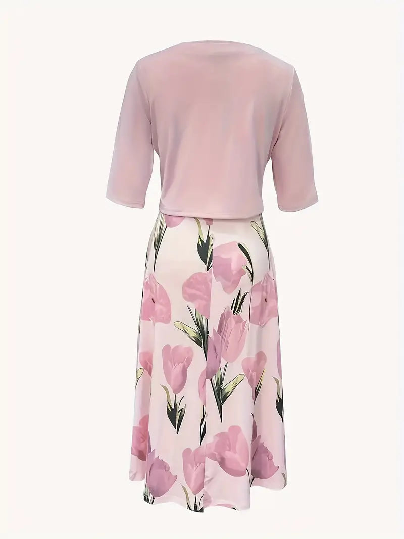 Cathy Women's Maxi Dress Set | Floral Print, Elegant Design 2