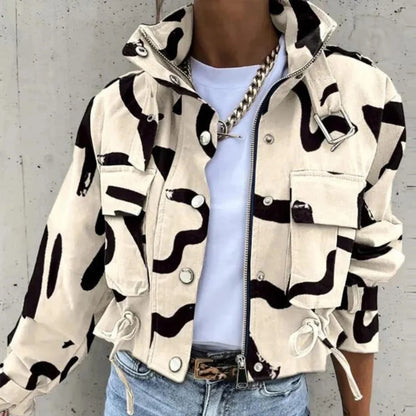 Celia Women's Cropped Bomber Jacket | Stand-Up Collar, Casual Fit 0