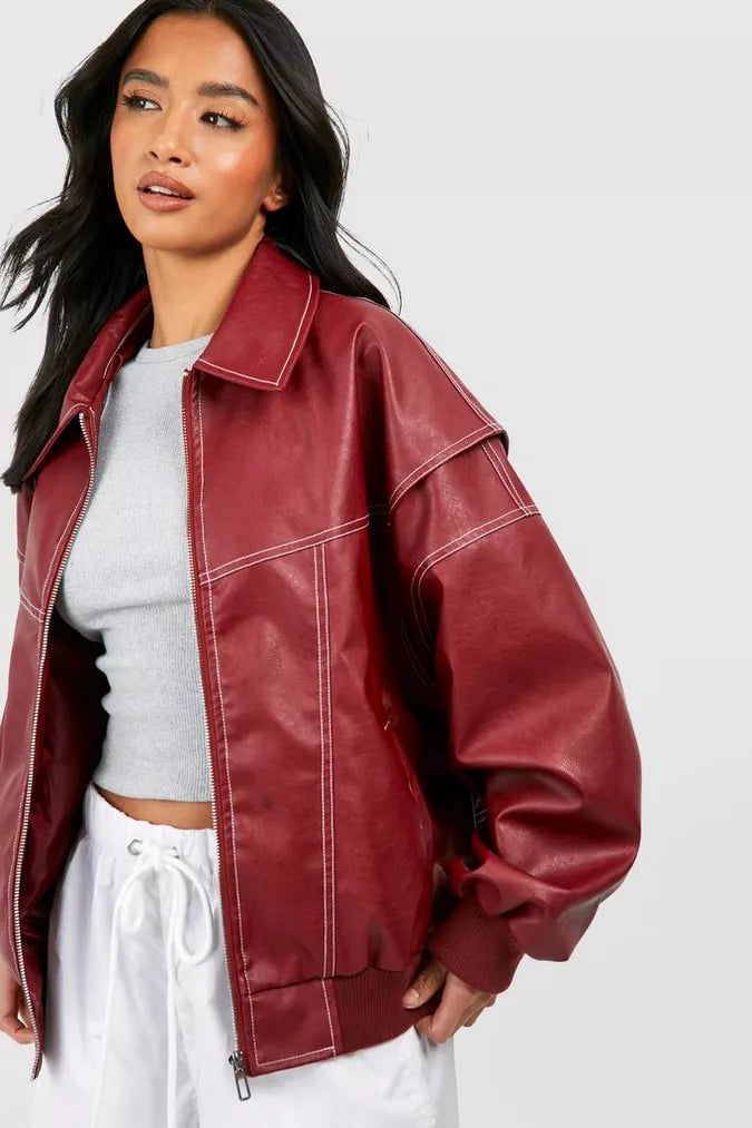 Celia Women's Oversized Jacket | Zip Fastening, Relaxed Fit 2