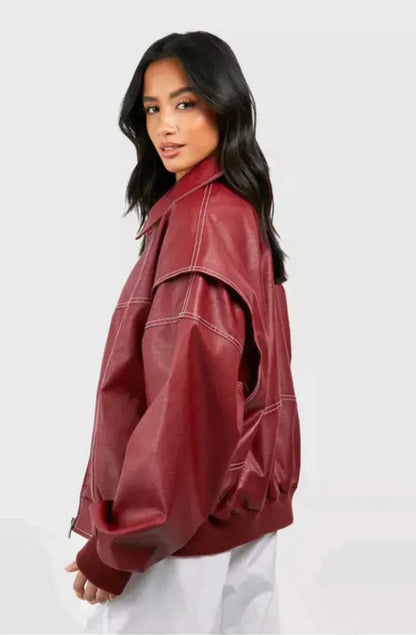 Celia Women's Oversized Jacket | Zip Fastening, Relaxed Fit 3