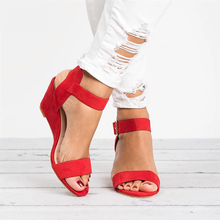 Chloe Women's Wedge Sandals | Vibrant Ankle Strap, Summer Style 0