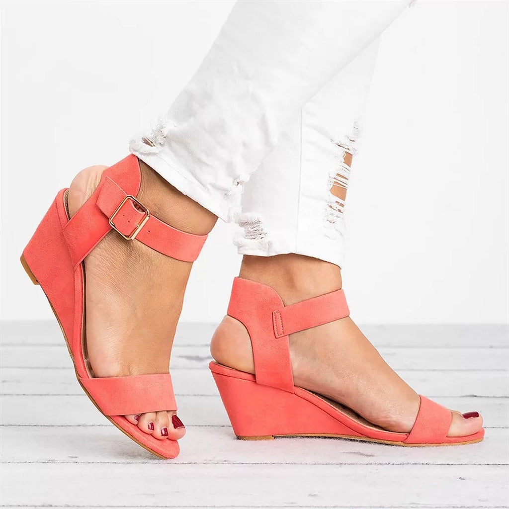 Chloe Women's Wedge Sandals | Vibrant Ankle Strap, Summer Style 2