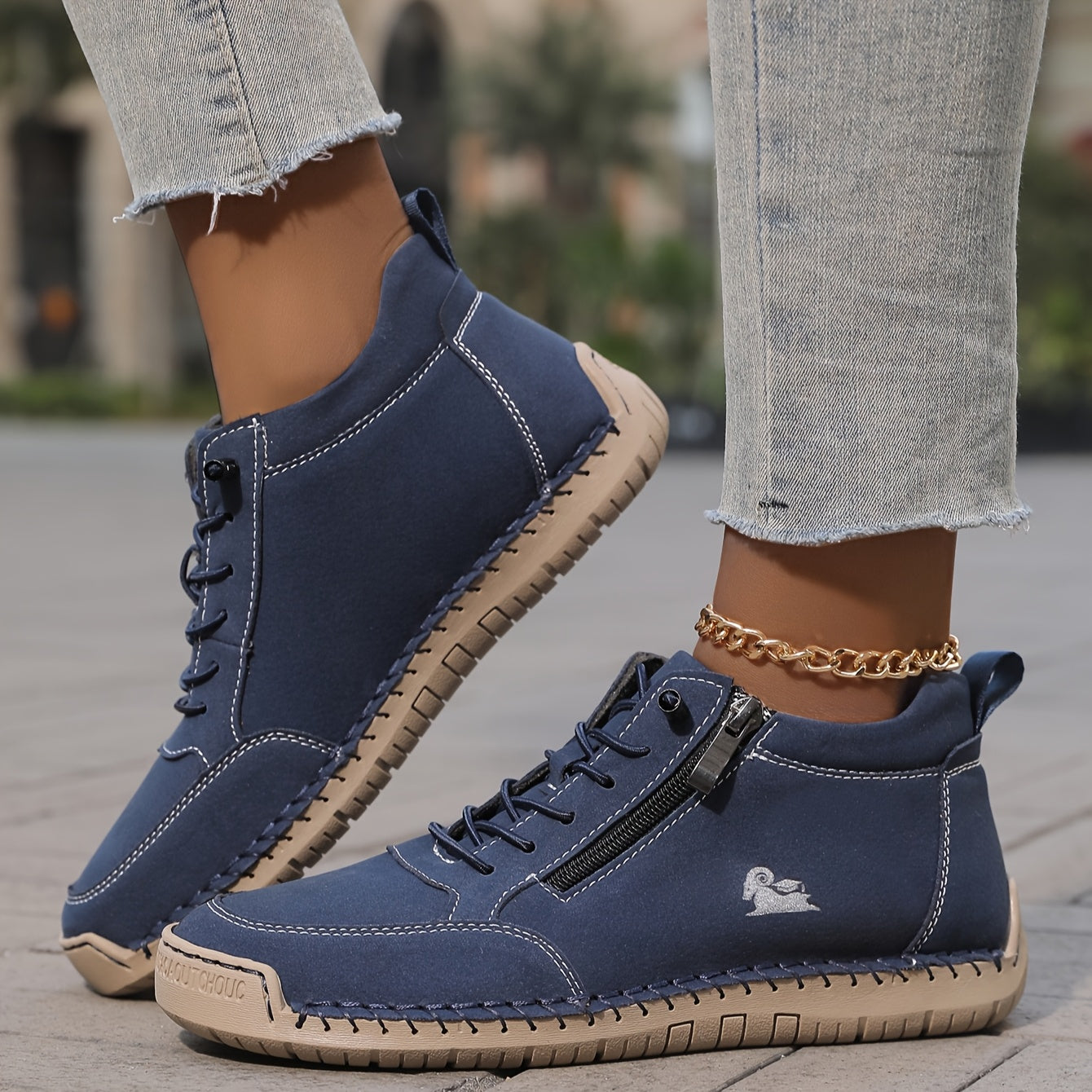 Clara Women's Sneakers | Stylish Zip-Up Walking Shoes, Comfortable White Sneakers 11