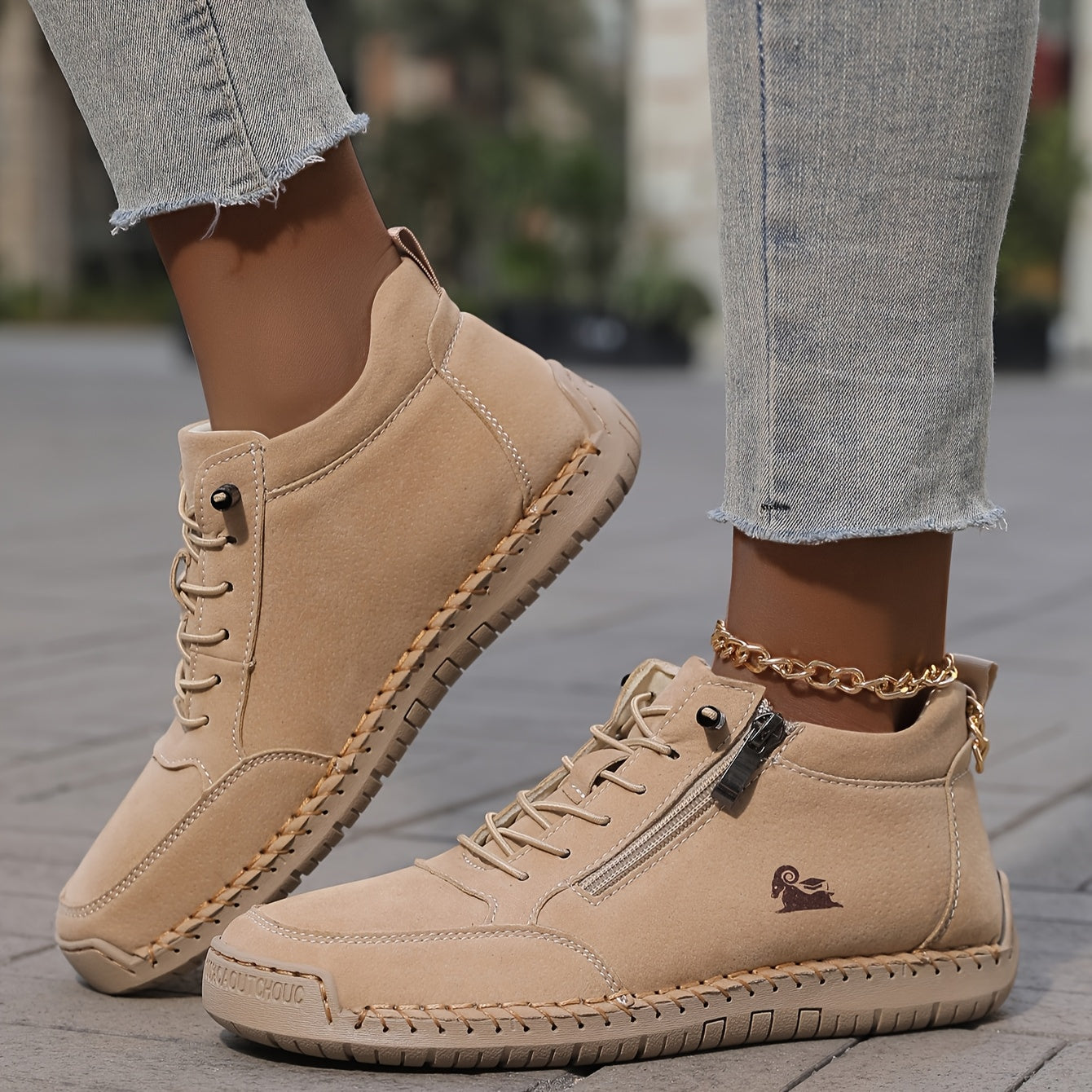Clara Women's Sneakers | Stylish Zip-Up Walking Shoes, Comfortable White Sneakers 16