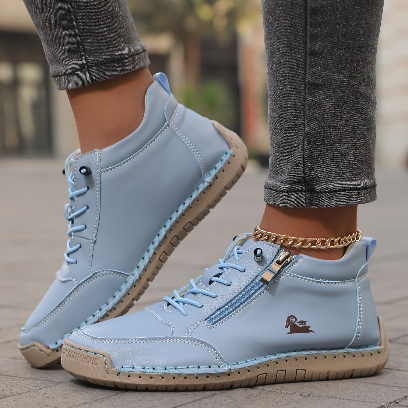 Clara Women's Sneakers | Stylish Zip-Up Walking Shoes, Comfortable White Sneakers 9