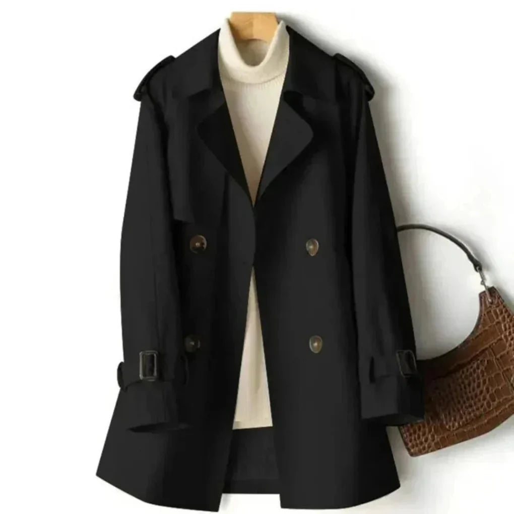 Clara Women's Trench Coat | Double-Breasted, Adjustable Belt 0