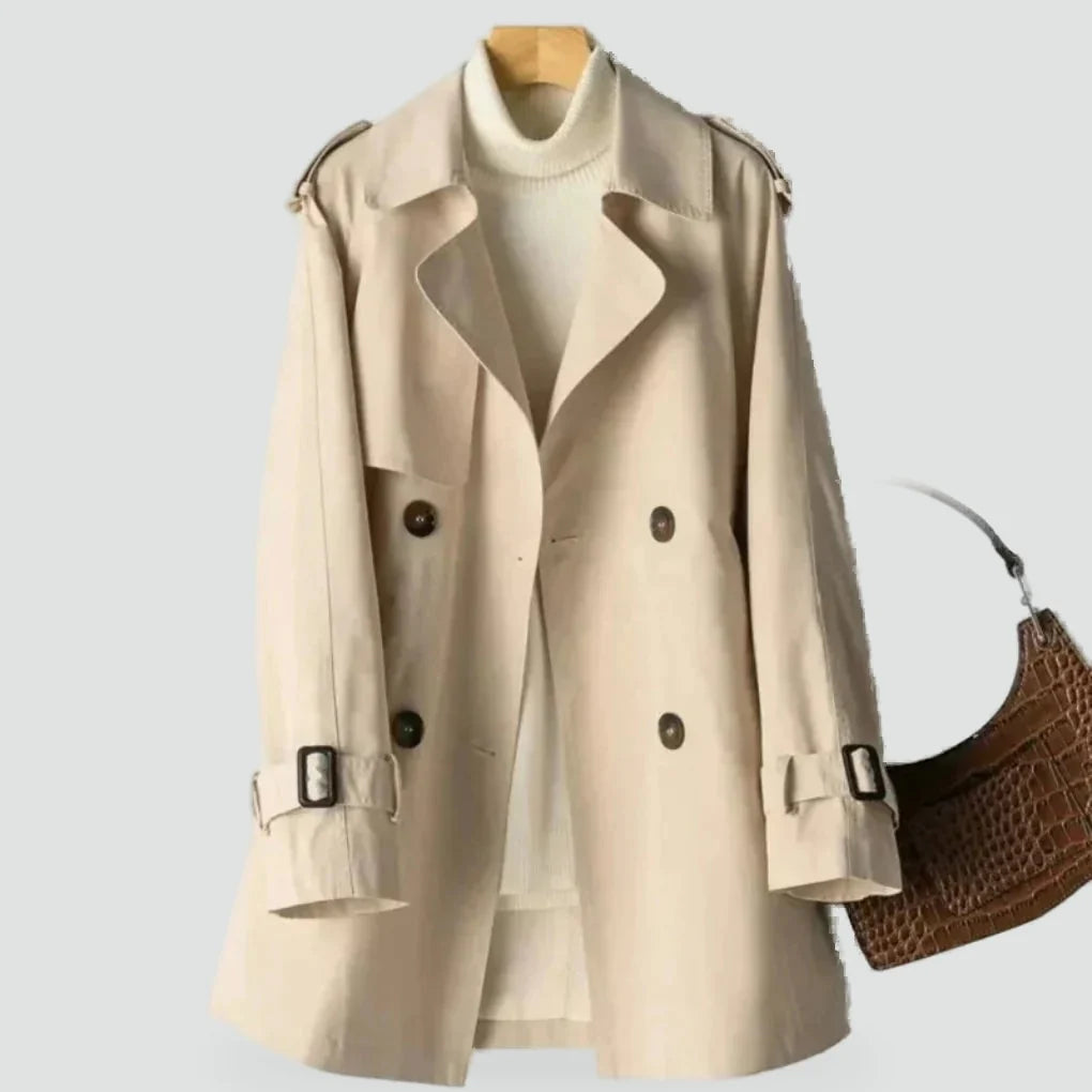 Clara Women's Trench Coat | Double-Breasted, Adjustable Belt 1