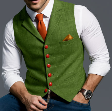 Cleo Men's Vintage Vest | Elegant Lapel Collar, Versatile Style 1