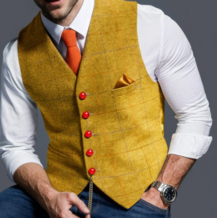 Cleo Men's Vintage Vest | Elegant Lapel Collar, Versatile Style 2