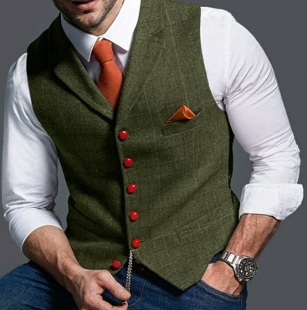 Cleo Men's Vintage Vest | Elegant Lapel Collar, Versatile Style 3