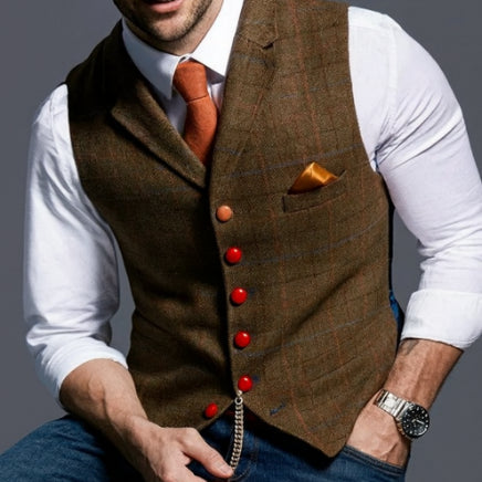 Cleo Men's Vintage Vest | Elegant Lapel Collar, Versatile Style 5