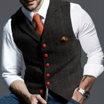 Cleo Men's Vintage Vest | Elegant Lapel Collar, Versatile Style 6