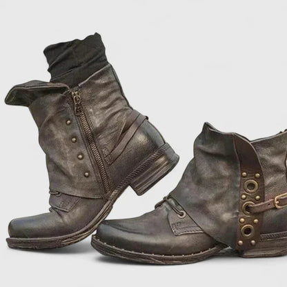 Cleo Women's Black Ankle Boots | Vintage Buckle Design, Comfortable Fit 3