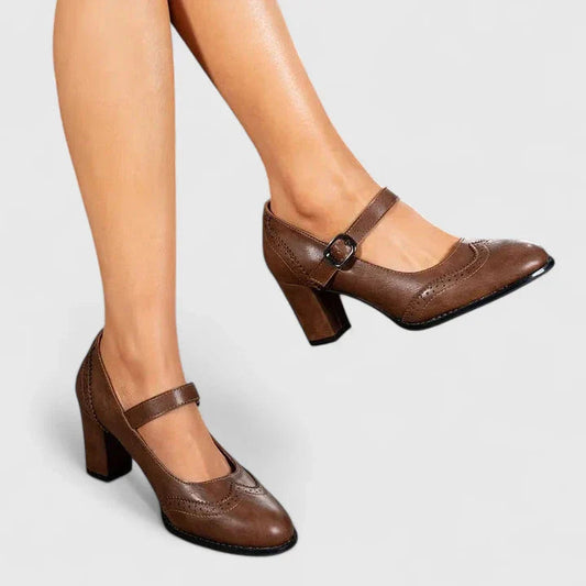 Cleo Women's Black Heels | Classic Mary Jane Design, Comfortable Fit 1