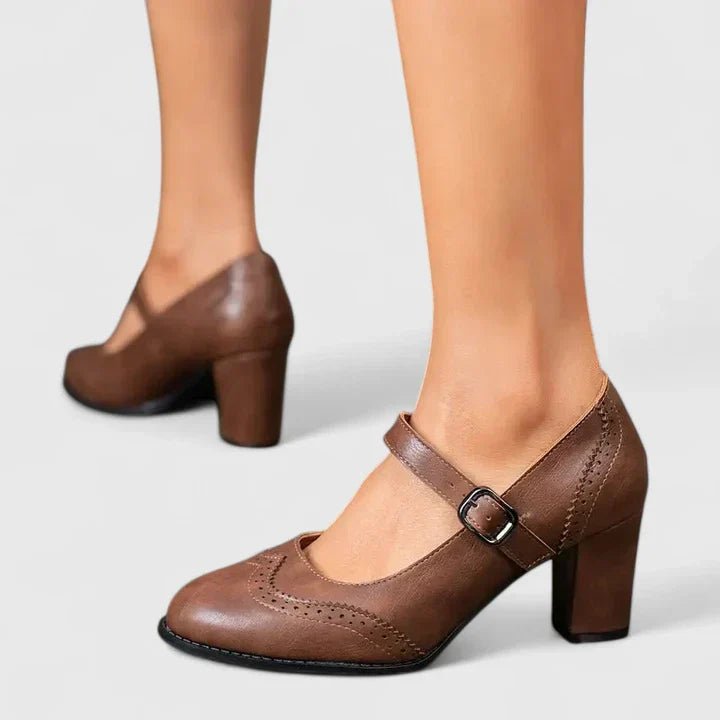 Cleo Women's Black Heels | Classic Mary Jane Design, Comfortable Fit 7