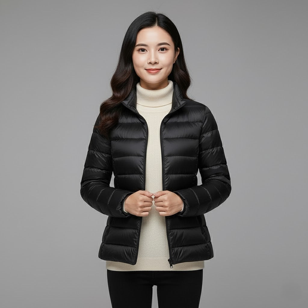 Cleo Women's Black Puffer Jacket | Ultra-Light Insulation, Stylish Winter Coat 8