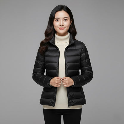 Cleo Women's Black Puffer Jacket | Ultra-Light Insulation, Stylish Winter Coat 8