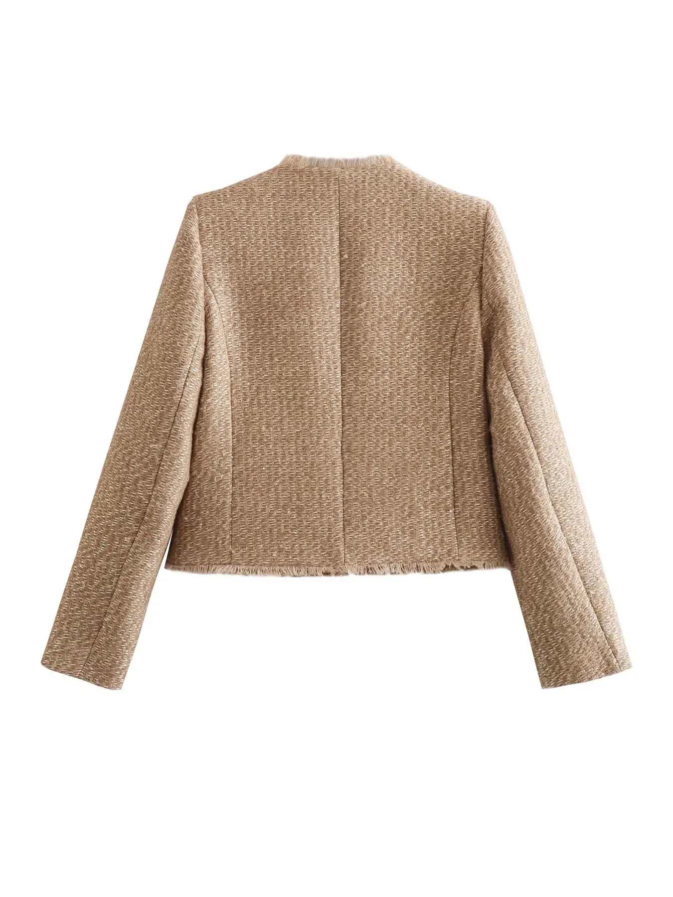 Cleo Women's Blazer Jacket | Classic Tweed, Cropped Silhouette 3