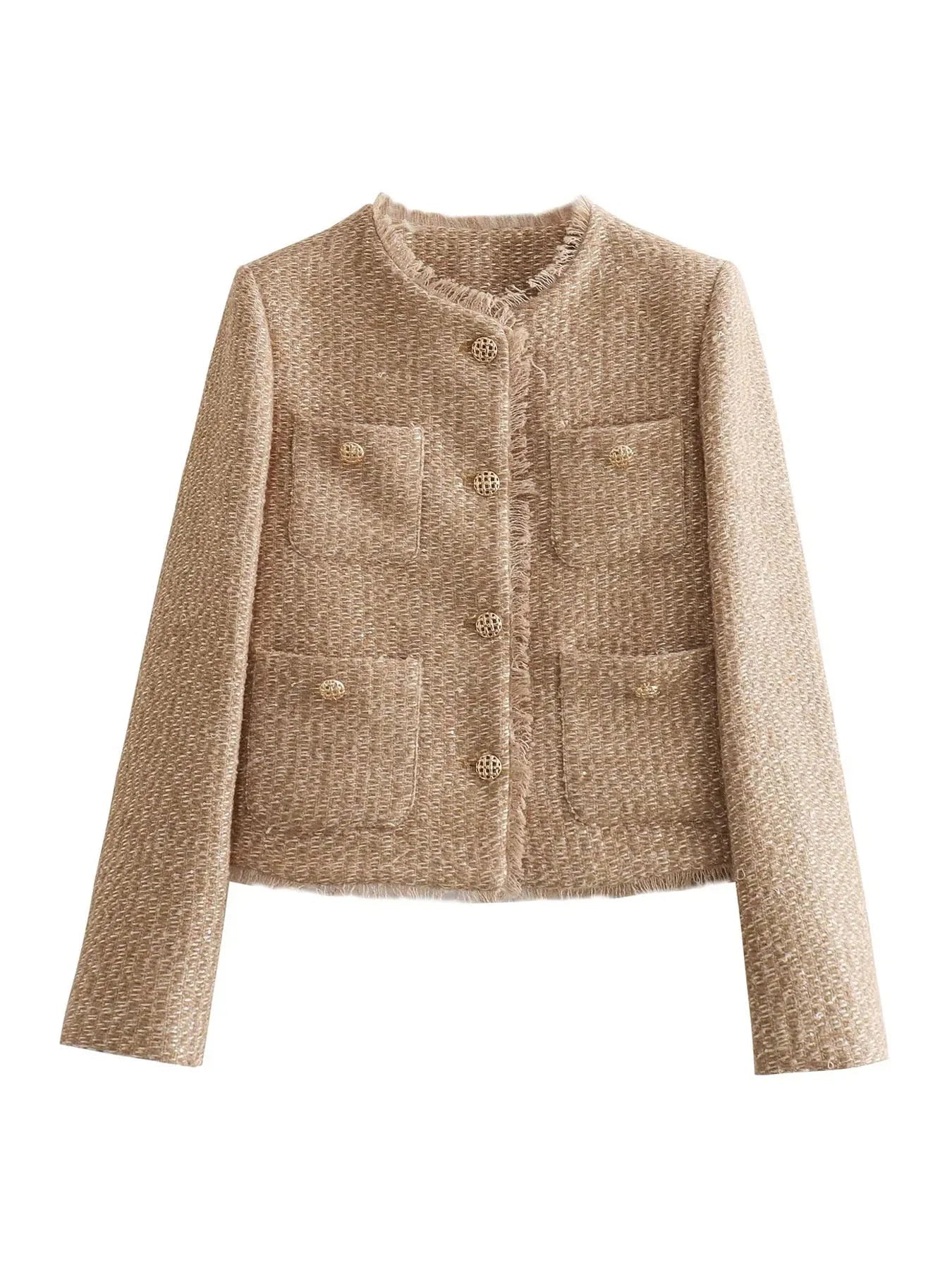 Cleo Women's Blazer Jacket | Classic Tweed, Cropped Silhouette 4