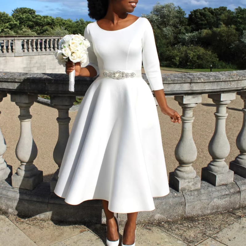 Cleo Women's Midi Dress | Classic A-Line for Weddings 1
