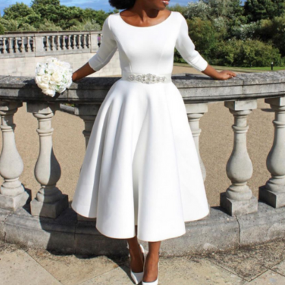 Cleo Women's Midi Dress | Classic A-Line for Weddings 2