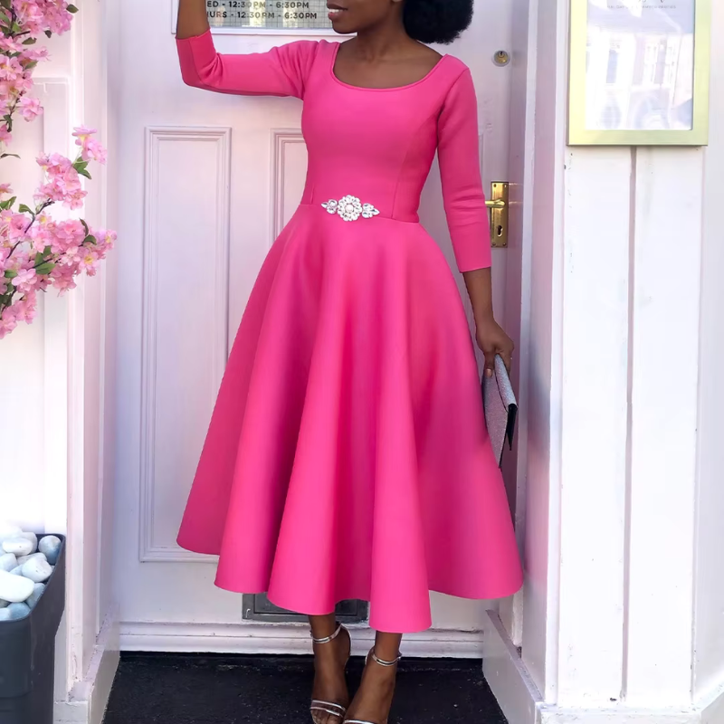 Cleo Women's Midi Dress | Classic A-Line for Weddings 4