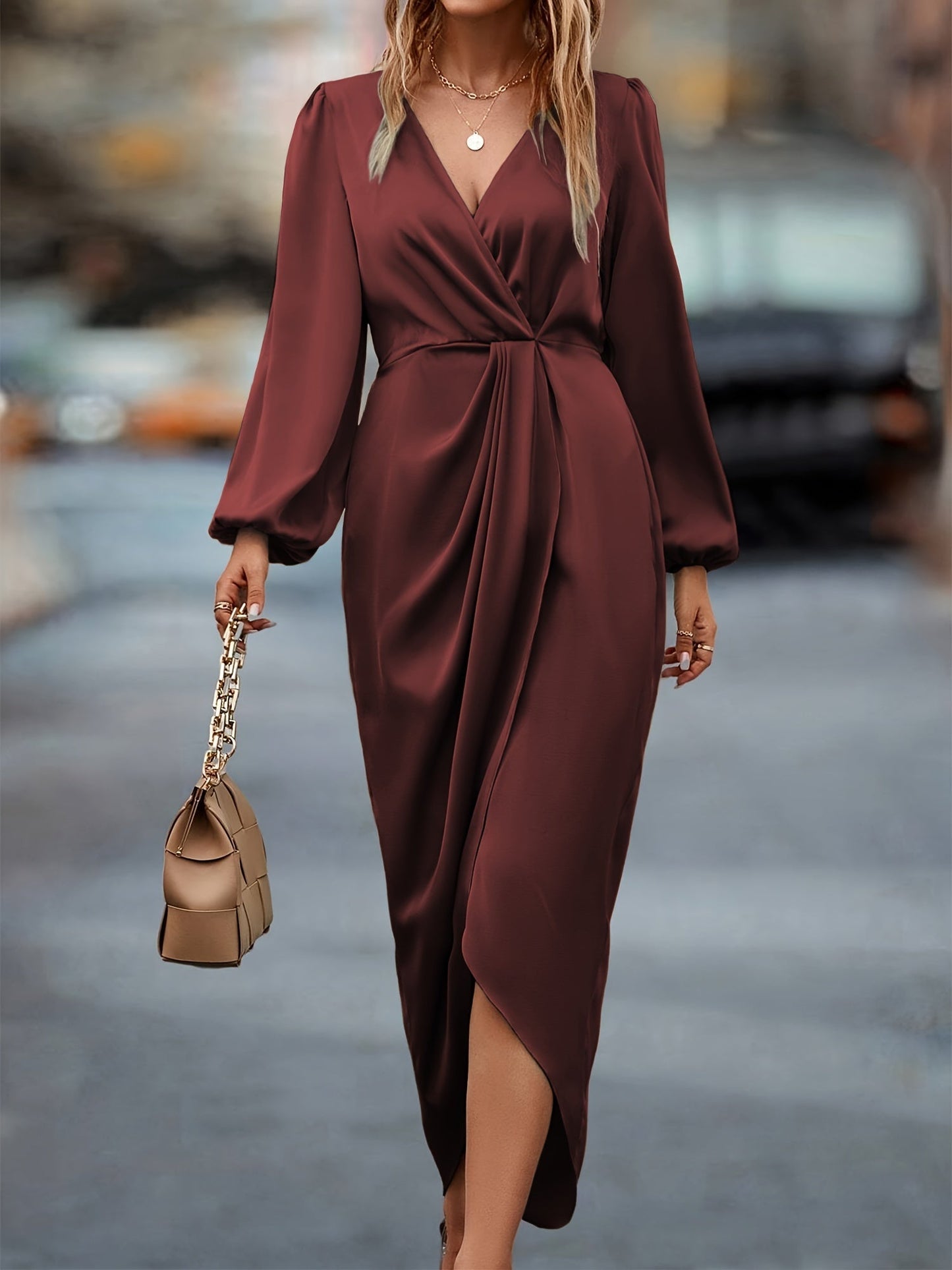 Cleo Women's Midi Dress | Elegant Wrap Design 1