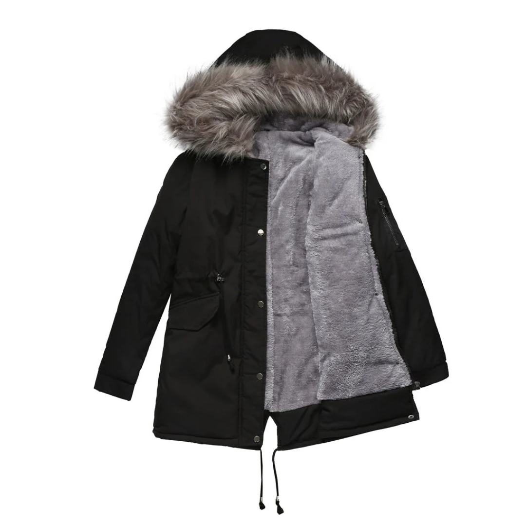 Cleo Women's Parka Jacket | Insulated Faux Fur Hood, Stylish Winter Coat 2