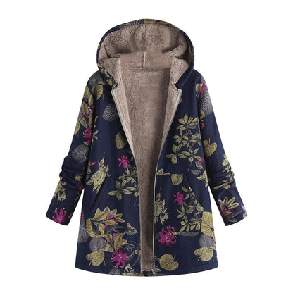 Cleo Women's Winter Coat | Floral Print with Hood, Stylish and Warm 2