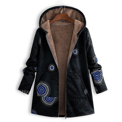 Cleo Women's Winter Coat | Floral Print with Hood, Stylish and Warm 6