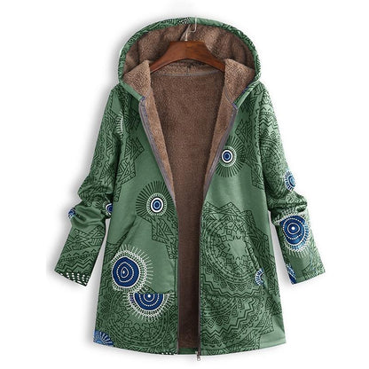 Cleo Women's Winter Coat | Floral Print with Hood, Stylish and Warm 7