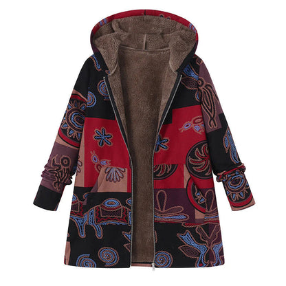Cleo Women's Winter Coat | Floral Print with Hood, Stylish and Warm 9