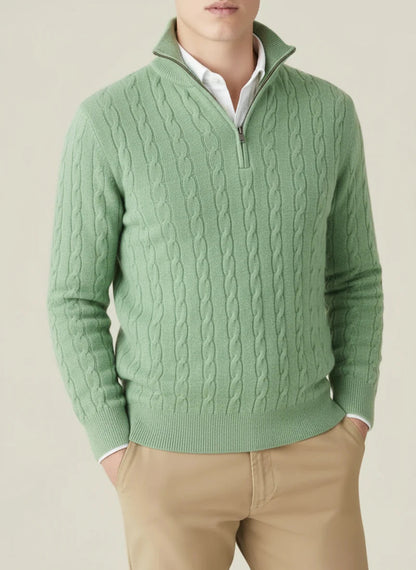 Cody Men's Half Zip Sweater | Cable Knit, Spring Essential 5