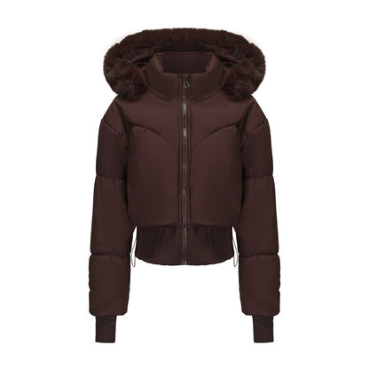 Cora Women's Cropped Down Jacket | Water-Repellent, Removable Hood 4