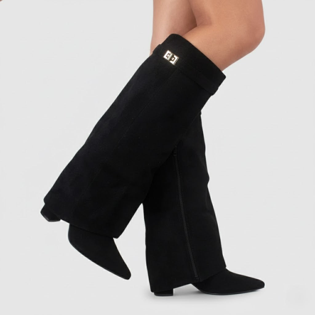 Cora Women's Thigh High Boots | Premium Leather, Buckle Detail 0