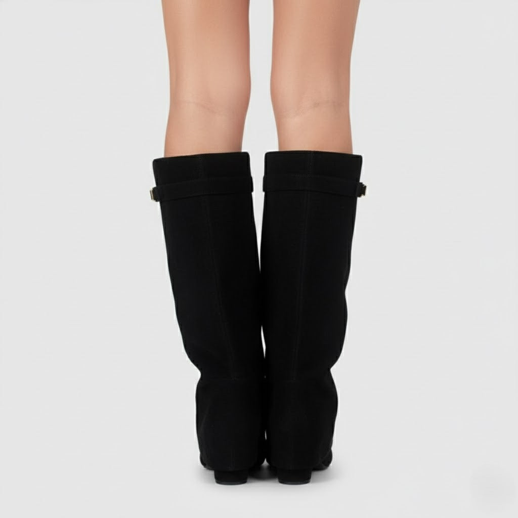 Cora Women's Thigh High Boots | Premium Leather, Buckle Detail 2