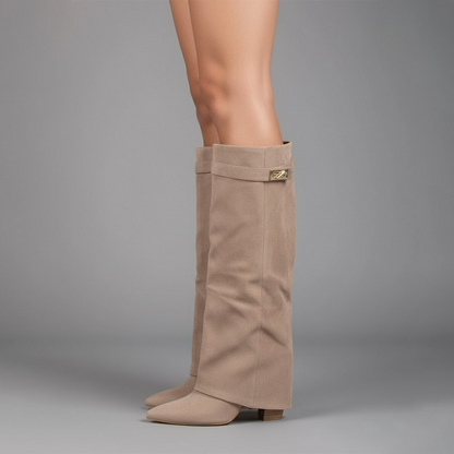 Cora Women's Thigh High Boots | Premium Leather, Buckle Detail 4
