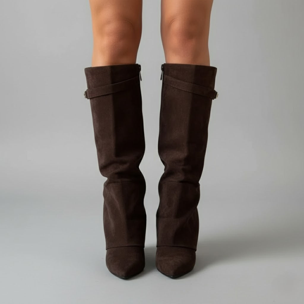 Cora Women's Thigh High Boots | Premium Leather, Buckle Detail 6