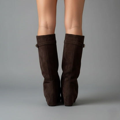 Cora Women's Thigh High Boots | Premium Leather, Buckle Detail 8