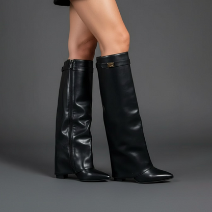Cora Women's Thigh High Boots | Premium Leather, Buckle Detail 9