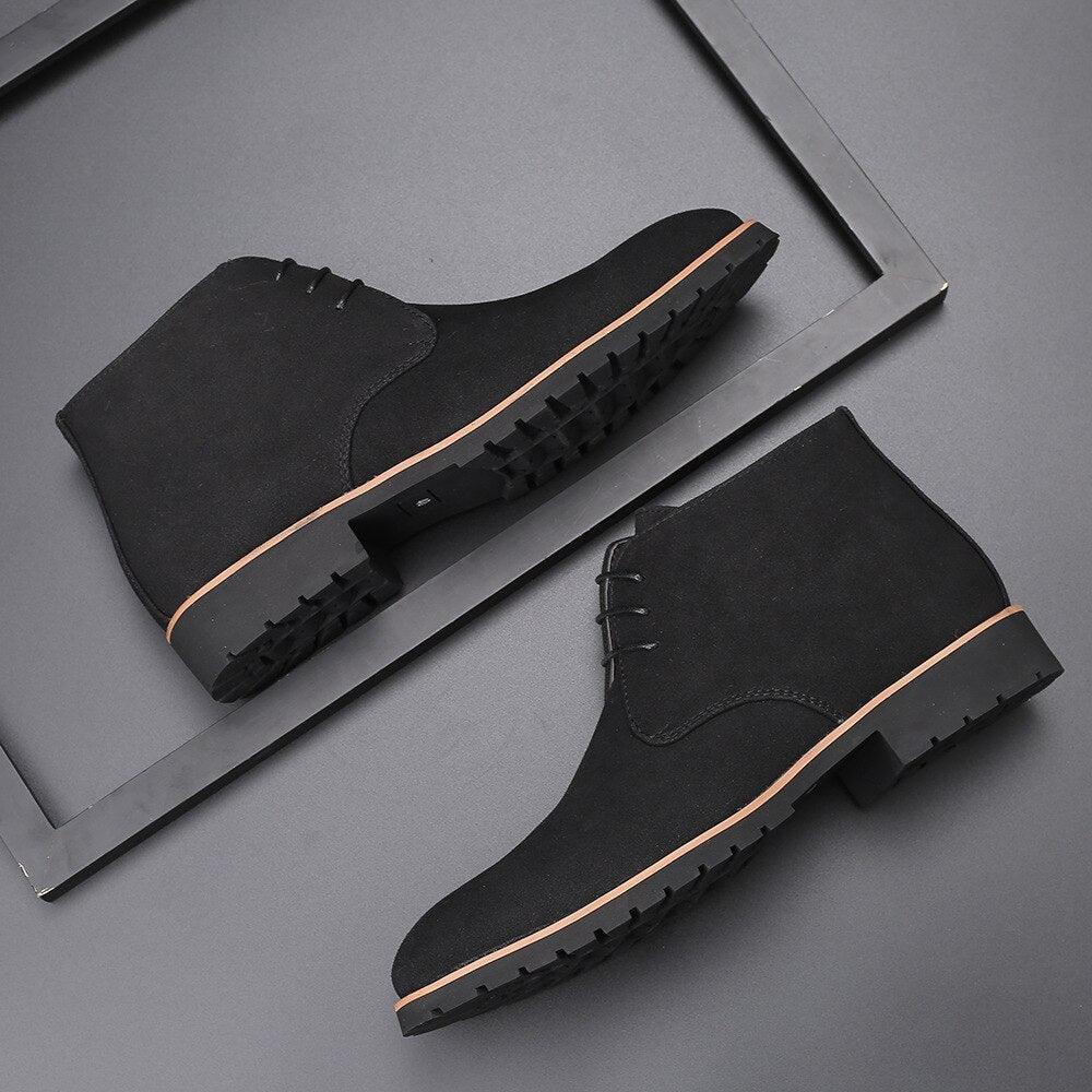 Cris Men's Black Ankle Boots | Comfortable Leather, Casual Style 0