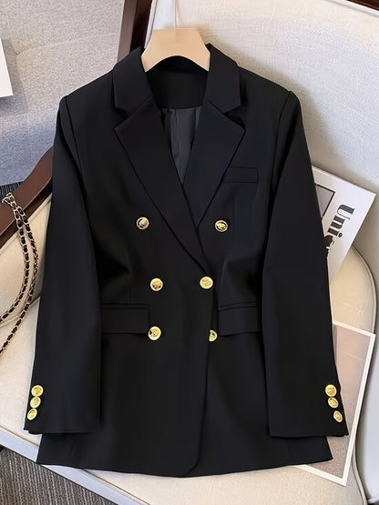 Daisy Women's Blazer | Elegant Black Blazer With Gold Buttons 0