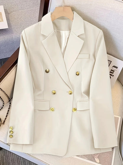 Daisy Women's Blazer | Elegant Black Blazer With Gold Buttons 1
