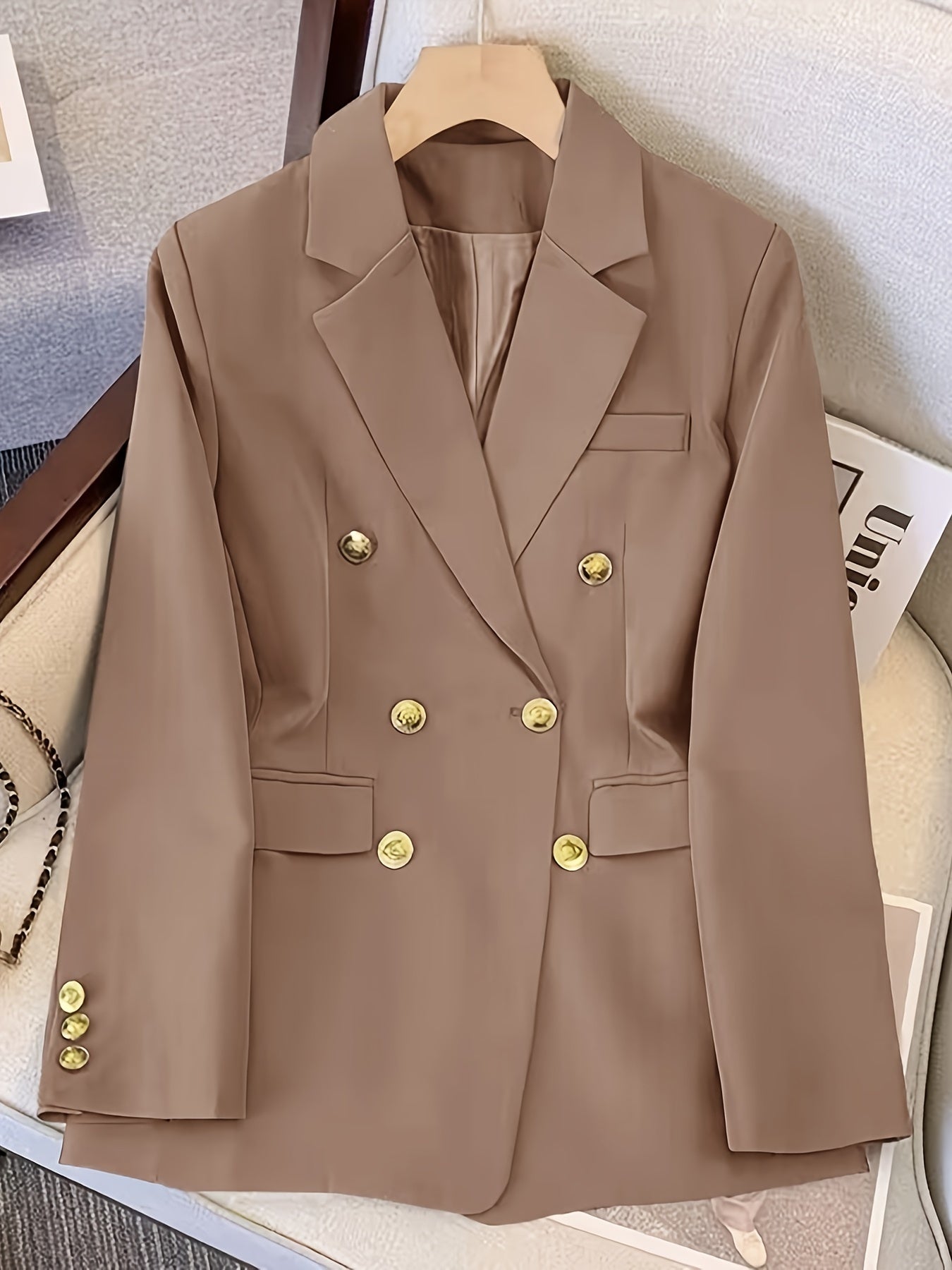Daisy Women's Blazer | Elegant Black Blazer With Gold Buttons 2