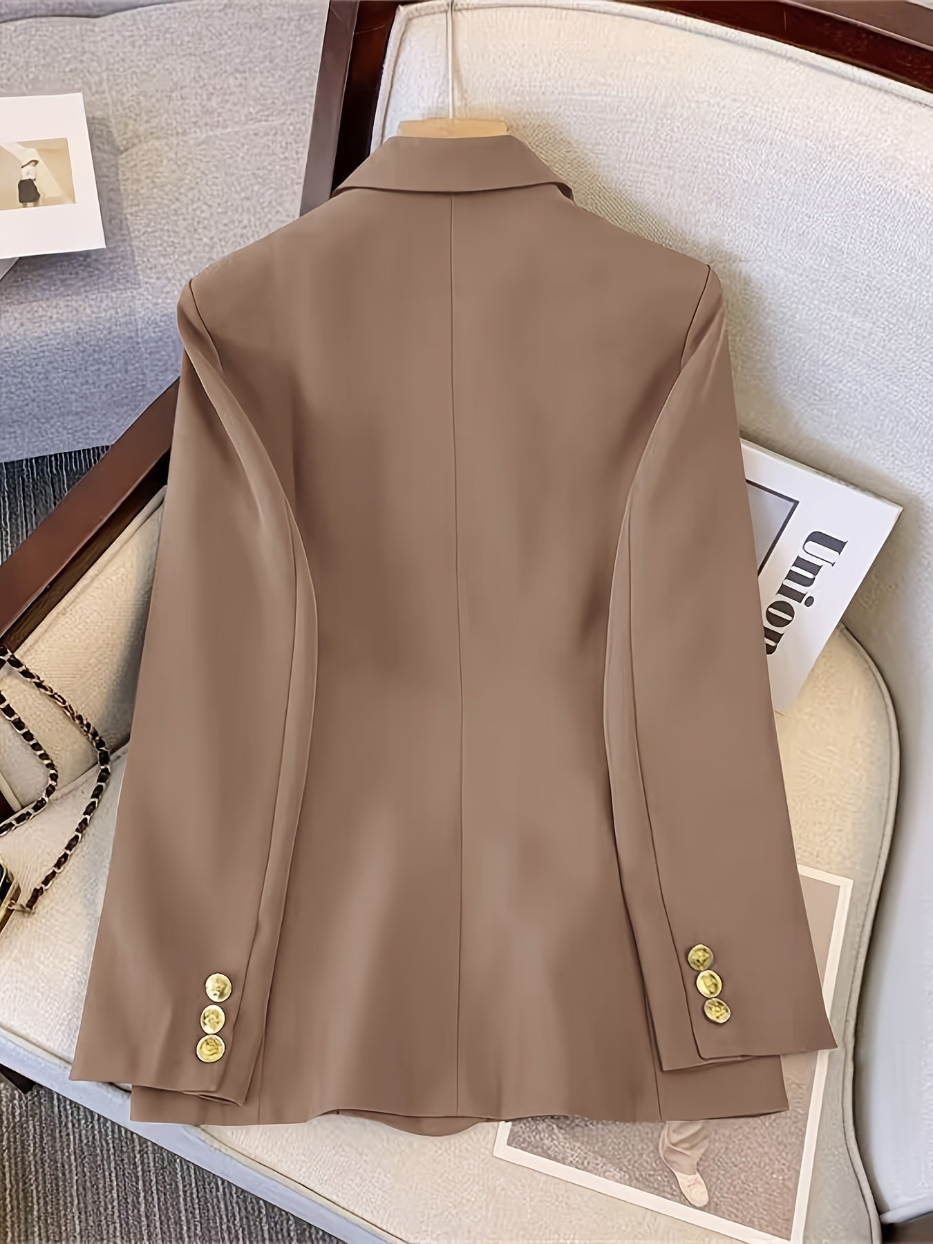 Daisy Women's Blazer | Elegant Black Blazer With Gold Buttons 5